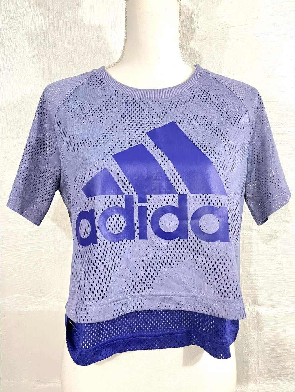 ADIDAS WOMENS MESH LAYERED TOP